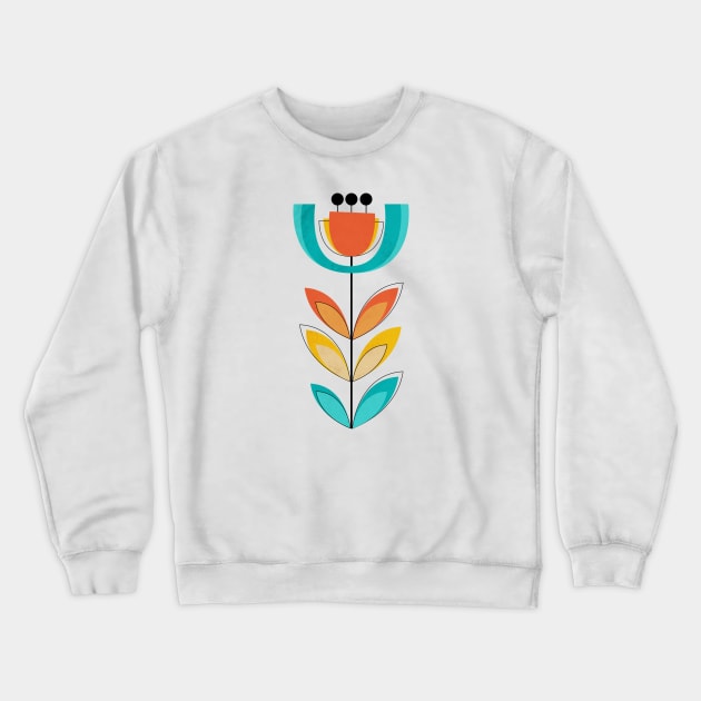 Mid Century Flower 10 Crewneck Sweatshirt by Dream Print Designs